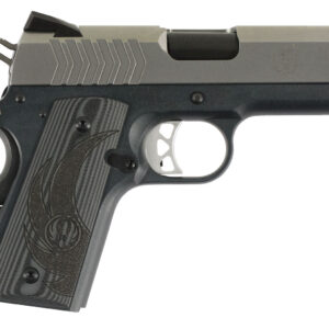 Ruger 6758 SR1911 Officer-Style 9mm Luger 7+1 3.60" Black Steel Barrel, Serrated Stainless Steel Slide, Tungsten Gray Cerakote Aluminum Frame w/Beavertail, Deluxe Checkered G10 Grip