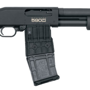 Mossberg 50205 590M Mag-Fed 12 Gauge 2.75" 10+1 18.50" Cylinder Bore Barrel Matte Blued Rec Black Synthetic Stock Right Hand