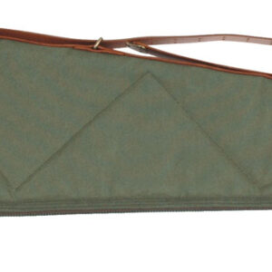 Bob Allen 14536 Canvas Rifle Case 40" Green Canvas w/ Quilted Flannel Lining Leather Sling & Self-Repairing Nylon Zipper