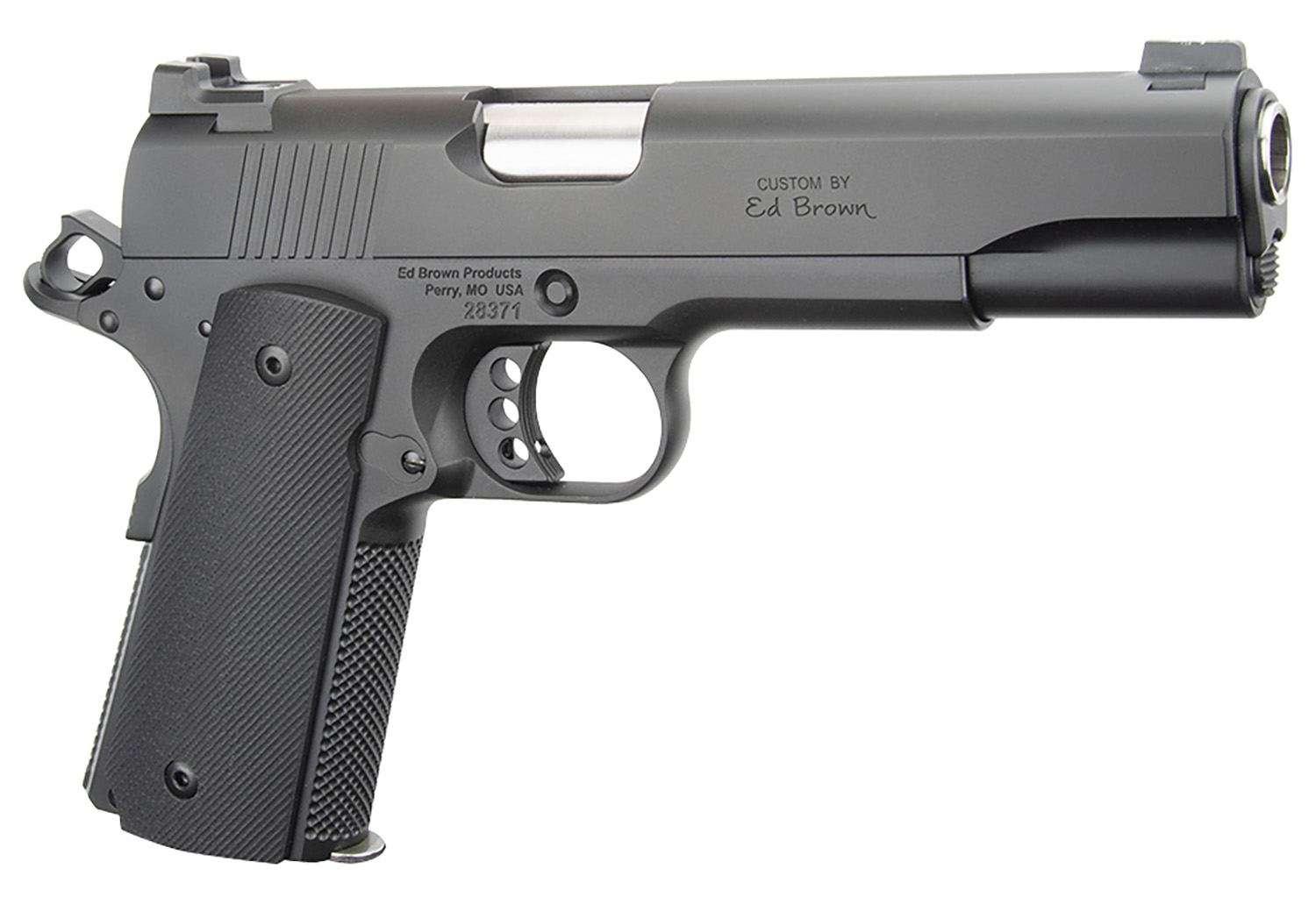 Ed Brown SF18G4 Special Forces Gen4 45 ACP 7+1 5" Stainless Steel Barrel, Stealth Gray Serrated Carbon Steel Slide, Stealth Gray Stainless Steel Frame w/Beavertail, Black VZ Grip, Right Hand