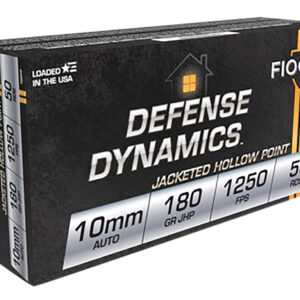 Fiocchi 10APHP Defense Dynamics  10mmAuto 180gr Jacketed Hollow Point 50 Per Box/10 Case