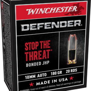 Winchester Ammo S10MMPDB Defender  10mmAuto 180gr Bonded Jacket Hollow Point 20 Per Box/10 Case