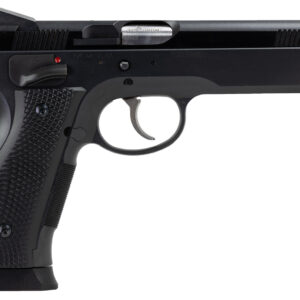 CZ-USA 91731 A01-LD  Full Size Frame 9mm Luger 19+1 4.93" Black Match Grade Bull Barrel, Blued Serrated Steel Slide, Blued Steel Frame w/Beavertail, Black Checkered Polymer Grip