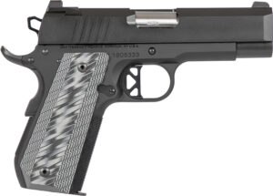 Dan Wesson 01884 EPC 9mm Luger 9+1 4" Stainless Bull Barrel Black Duty Serrated Stainless Steel Slide Black Aluminum Frame wBeavertail Black/Gray G10 Grip