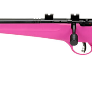 Savage Arms 13842 Rascal FLV-SR Youth 22 LR 1rd 16.12" Matte Blued Heavy Barrel, Matte Blued Carbon Steel Receiver, Pink Synthetic Stock, Left Hand