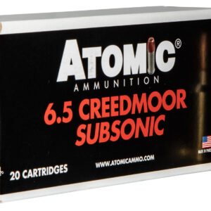Atomic Ammunition 00476 Rifle Subsonic 6.5Creedmoor 130gr Sierra MatchKing BTHP 20 Per Box/10 Case