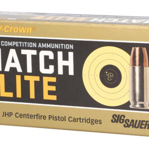 Sig Sauer E9MMA3COMP50 Match Elite Competition  9mmLuger 147gr V-Crown Jacketed Hollow Point 50 Per Box/20 Case
