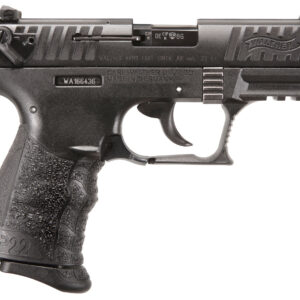Walther Arms 5120700 P22 Q 22 LR Caliber with 3.42" Threaded Barrel, 10+1 Capacity, Black Finish Picatinny Rail Frame, Serrated Matte Black Tenifer Zinc Alloy Slide & Interchangeable Backstrap Grip