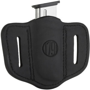 1791 Gunleather MAG11SBLA MAG1.1 Single Mag Holster Stealth Black Leather Belt Slide Compatible w/ Single Stack Ambidextrous