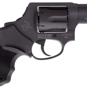 Taurus 2-856021CH 856  Small 38 Special +P 6 Shot 2" Matte Black Carbon Steel Barrel, Cylinder & Frame, Black Finger Grooved Rubber Grip, Transfer Bar Safety, Concealed Hammer