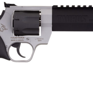 Taurus 2454065RH Raging Hunter  454 Casull 5rd 6.75" Matte Black Oxide Cylinder & Barrel Matte Stainless Steel Frame Black Rubber with Integrated Red Cushion Insert Grip