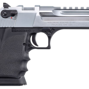Magnum Research DE357L5BC Desert Eagle L5 357 Mag 5" with Muzzle Brake 9+1 Black Hardcoat Anodized Aluminum Frame Brushed Chrome Carbon Steel Slide Black Hogue Wraparound Rubber Grip