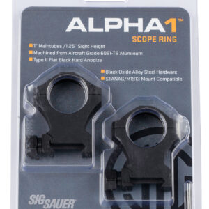 Sig Sauer Electro-Optics SOA10022 Alpha 1  Matte Black 1" Extra High 0 MOA