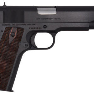 Colt Mfg O1911C 1911 Government 45 ACP 7+1, 5" Stainless National Match Barrel, Blued Serrated Steel Slide & Frame w/Beavertail Double Diamond Checkered Rosewood Grip