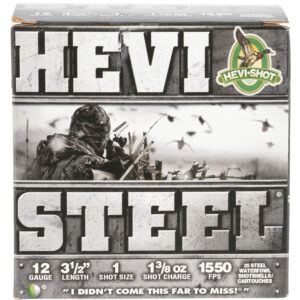HEVI-Shot HS65001 HEVI-Steel  12Gauge 3.50" 1 3/8oz 1Shot 25 Per Box/10 Case