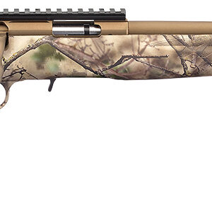 Ruger 8373 American Rimfire Full Size 22 WMR 9+1 18" Bronze Cerakote Threaded Barrel & Alloy Steel Receiver w/Picatinny Rail, Go Wild Camo I-M Brush Fixed Synthetic Stock, Right Hand