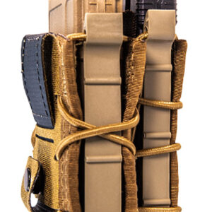 High Speed Gear 13DD10CB TACO Double Decker Mag Pouch Coyote Brown Nylon Belt Belts 2.25" Wide Compatible w/ Rifle Compatible w/ Pistol