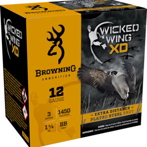 Browning Ammo B193411230 Wicked Wing XD  12Gauge 3" 1 1/4oz BBShot 25 Per Box/10 Case