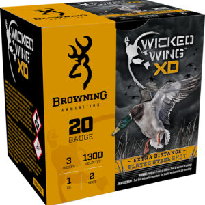 Browning Ammo B193412032 Wicked Wing XD  20Gauge 3" 1oz 2Shot 25 Per Box/10 Case