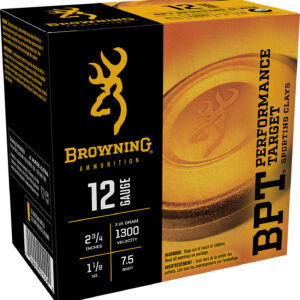Browning Ammo B193631227 BPT Performance Target Sporting Clay 12Gauge 2.75" 1 1/8oz 7.5Shot 25 Per Box/10 Case