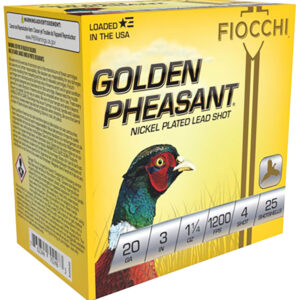 Fiocchi 203GP4 Golden Pheasant Extrema 20Gauge 3" 1 1/4oz 4Shot 25 Per Box/10 Case