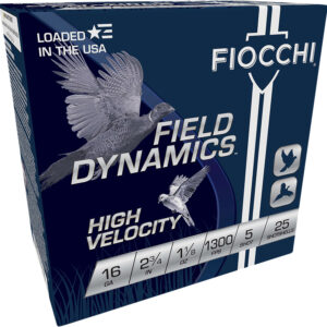 Fiocchi 16HV5 Field Dynamics High Velocity 16Gauge 2.75" 1 1/8oz 5Shot 25 Per Box/10 Case