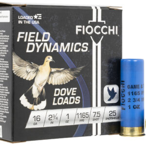 Fiocchi 16GT75 Field Dynamics Dove & Quail 16Gauge 2.75" 1oz 7.5Shot 25 Per Box/10 Case