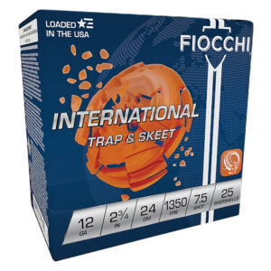 Fiocchi 12IN2475 Exacta Target International Trap & Skeet 12Gauge 2.75" 24gram 7.5Shot 25 Per Box/10 Case