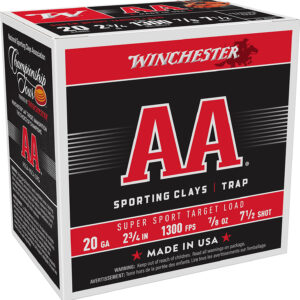 Winchester Ammo AASC207 AA Super Sport Sporting Clay 20Gauge 2.75" 7/8oz 7.5Shot 25 Per Box/10 Case