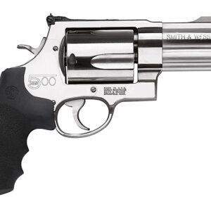 Smith & Wesson 163504 Model 500  X-Frame 500 S&W Mag Stainless      Steel 4" Compensated Barrel & 5rd Cylinder, Satin Stainless Steel   X-Frame, Includes Two Muzzle Brakes & Internal Lock