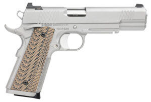 Dan Wesson 01815 Specialist 10mm Auto Caliber with 5" Barrel, 8+1 Capacity, Overall Stainless Steel Finish, Picatinny Rail & Beavertail Frame, Serrated Bead Blasted Slide & Black/Brown G10 Grip