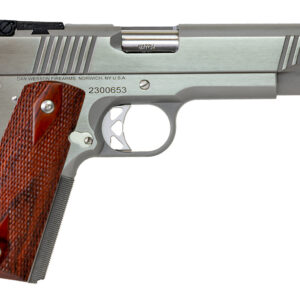 Dan Wesson 01943 Pointman  45 ACP Caliber with 5" Barrel, 8+1 Capacity, Overall Stainless Steel Finish, Beavertail Frame, Serrated Brushed Slide & Cocobolo Grip