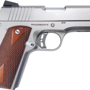 Rock Island 51868 Rock Standard CS *CA Compliant 45 ACP 3.63" 7+1 Matte Stainless Steel Frame & Slide Double Diamond Checkered Wood Grip