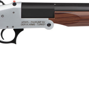 Rock Island TK113 Traditional Single Shot 12 Gauge with 20" Black Parkerized Barrel, 3" Chamber, 1rd Capacity, Silver Anodized Metal Finish & Woodgrain Synthetic Stock Right Hand (Full Size)