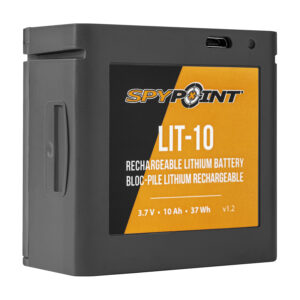 Spypoint 05558 LIT-10 Rechargeable Lithium Battery Pack  Black 3.7 Volts 10,000 mAh Fits LINK-MICRO/LINK-MICRO-LTE/LINK-MICRO-S-LTE/CELL-LINK