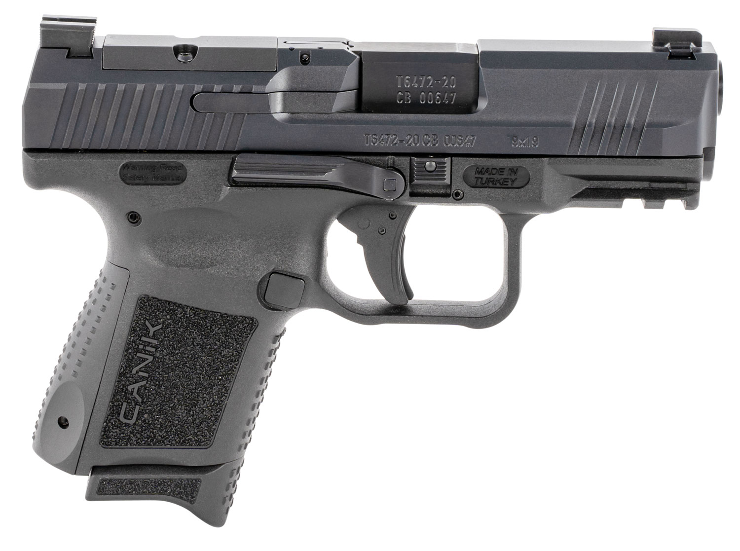 Canik HG5643N TP9 Elite Subcompact 9mm Luger 15+1/12+1, 3.60" Black Nitride Match Grade Barrel, Optic Ready/Serrated Steel Slide, Polymer Frame w/Picatinny Rail & Interchangeable Backstrap Grip