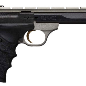 Browning 051564490 Buck Mark Contour 22 LR 10+1 5.50" Contoured Barrel, Matte Black Optic Ready/Serrated Steel Slide, Gray Anodized Aluminum Frame, Black Ultragrip RX Grips