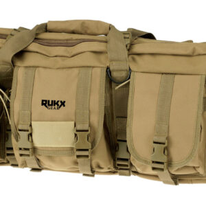 Rukx Gear ATICT36DGT Tactical Double Gun 36" Water Resistant Tan 600D Polyester w/ Non-Rust Zippers Holds up to 2 Rifles