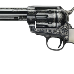 Pietta GW45LLE434NMUI 1873 GW2 Liberty 45 Colt (LC) 6 Shot, 4.75" Blued Engraved Steel Barrel, Cylinder, Frame & Hammer, Ultra Ivory Grip w/Engraved Liberty Eagle