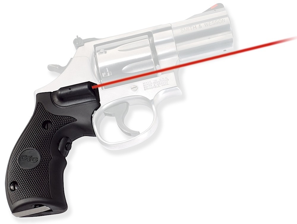 Crimson Trace 011180 Lasergrips Fits S&W Governor/K & L Frames Round Butt, Red Laser 633nM Wavelength 5mW Output, Black Polymer
