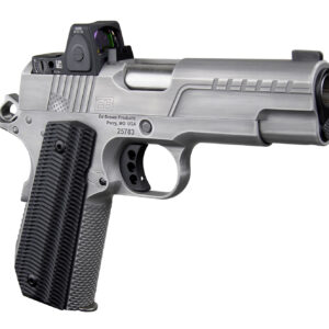 Ed Brown FX2SS FX2  45 ACP 7+1 4.25" Recessed Crown Barrel, Stainless Steel Engraved American Flag/Serrated Slide, Stainless Steel Frame, Trijicon RMRcc 3.25 MOA Sight