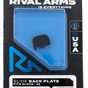 Rival Arms RA43G003A Slide Back Cover Plate  Single Stack Black Anodized Aluminum for Glock 42