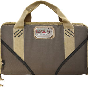 GPS Bags 1485PCMF Memory Foam Pistol Case Large Size w/ Lockable Zippers Mag Storage Pockets & Black Finish Holds 1 Handgun