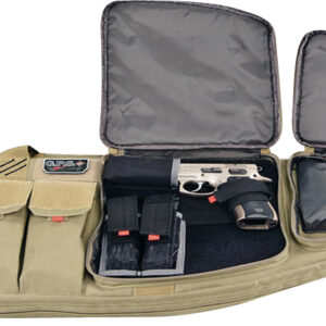 GPS Bags T42ART Tactical AR Case 42" Tan 1000D Nylon with Mag & Storage Pockets, Lockable Zippers, External Handgun Pocket & Visual ID Storage System