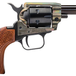 Heritage Mfg BK22CH3WBRN10 Barkeep  22 LR 6 Shot, 3" Black Oxide Steel Barrel, Simulated Case Hardened Zinc Alloy Frame, Black Oxide Cylinder, Custom Scroll Wood Grip, Manual Safety, Exposed Hammer