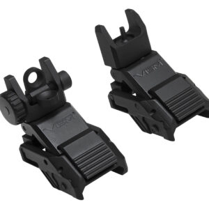 NcStar VMARFLC Pro Series Flip Up Front and Rear Sights  Black Flip Up for AR-Platform