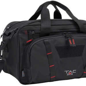 Tac Six 8247 Tactical Sporter Range Bag Black Endura with Removable Shoulder Strap, Pockets, Padded Pistol Rug & Exterior Webbing