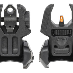 Meprolight USA 403240 FUBS Sight Set Black AR Platform Flip Up Orange Tritium Front/Green Tritium Rear