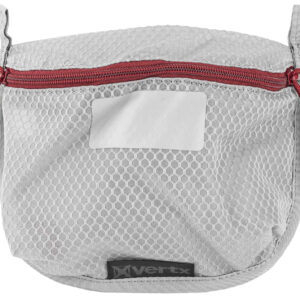 Vertx VTX5200AGYNA Overflow Pouch Medium Size made of White Nylon with Mesh & Red Accents, YKK Zipper & Durable Hook Back Panel 5" W x 7.25" H Dimensions
