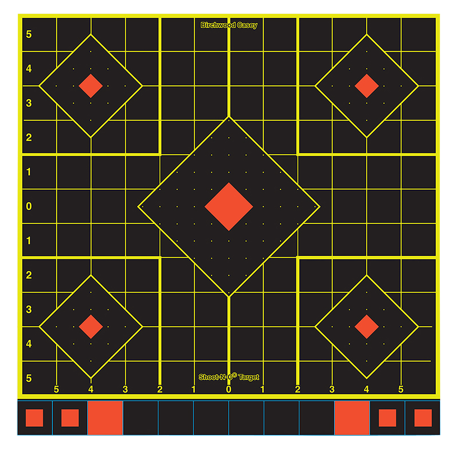 Birchwood Casey 34211 Shoot-N-C Sight-In Self-Adhesive Paper Black/Yellow/Red 12" 5-Diamond 100 Pack